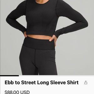 Lululemon Ebb To Street Long Sleeve